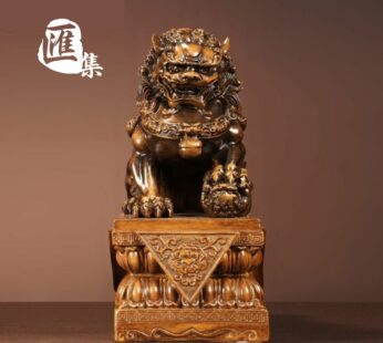 木雕北京獅子